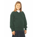 Youth Acrylic Heavy Gauge V-Neck Long Sleeve Pullover - Hunter Green